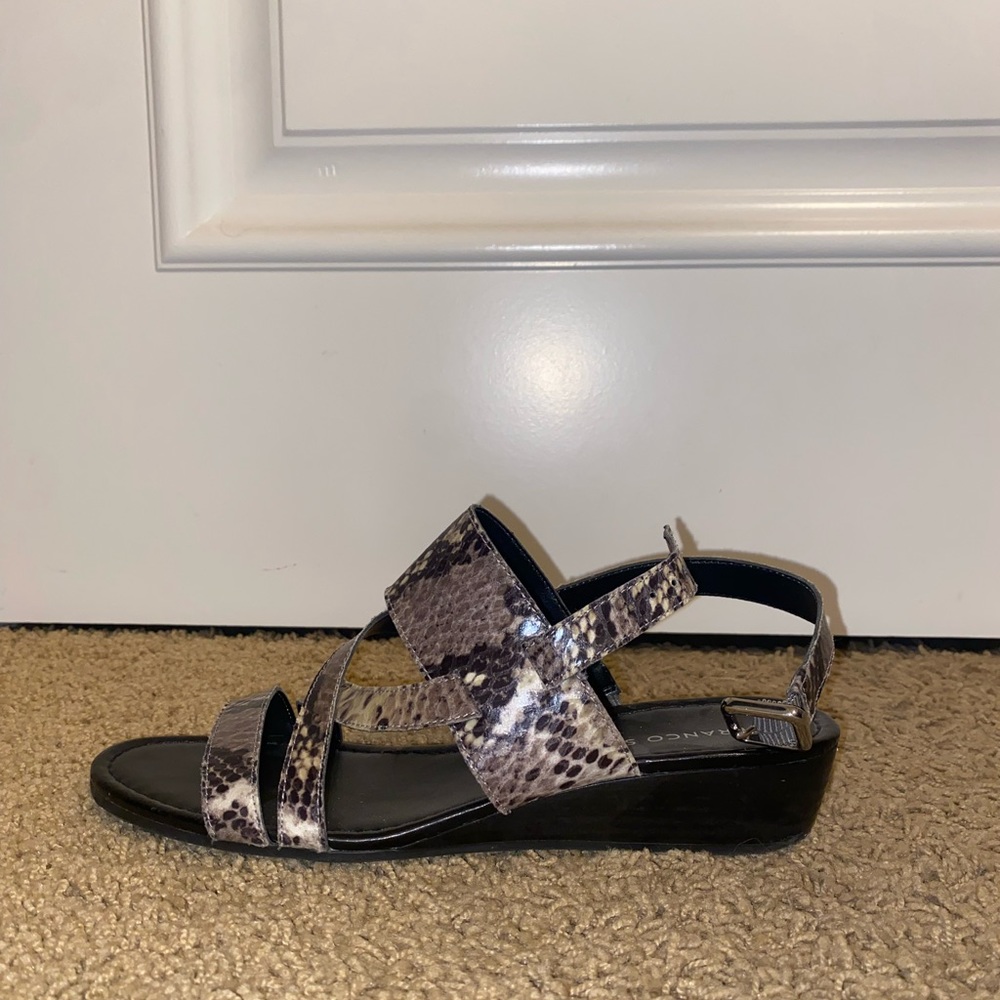 Franco Sarto Platform Snakeskin Wedges